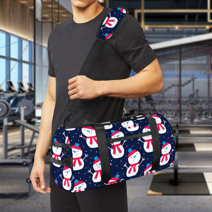 Cute Snowman Pattern Print Gym Bag