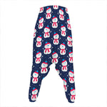 Cute Snowman Pattern Print Hammer Pants