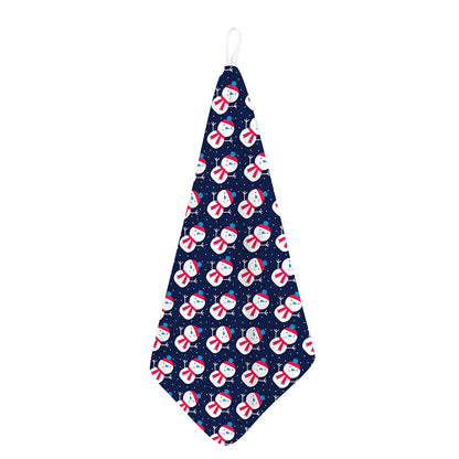 Cute Snowman Pattern Print Hand Towel