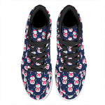 Cute Snowman Pattern Print High Top Leather Sneakers
