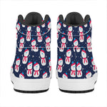 Cute Snowman Pattern Print High Top Leather Sneakers