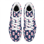 Cute Snowman Pattern Print High Top Leather Sneakers