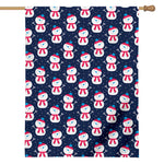 Cute Snowman Pattern Print House Flag