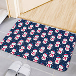 Cute Snowman Pattern Print Indoor Door Mat