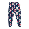 Cute Snowman Pattern Print Jogger Pants