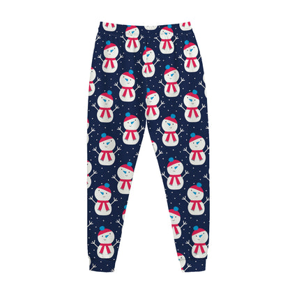 Cute Snowman Pattern Print Jogger Pants