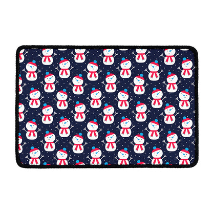 Cute Snowman Pattern Print Kitchen Mat