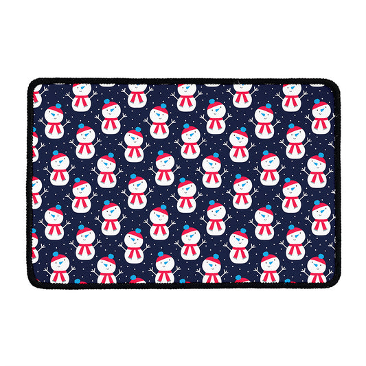 Cute Snowman Pattern Print Kitchen Mat