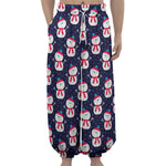 Cute Snowman Pattern Print Lantern Pants
