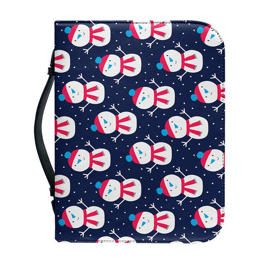 Cute Snowman Pattern Print Leather Bible Cover