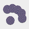 Cute Snowman Pattern Print Leather Coaster Set