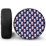 Cute Snowman Pattern Print Leather Spare Tire Cover