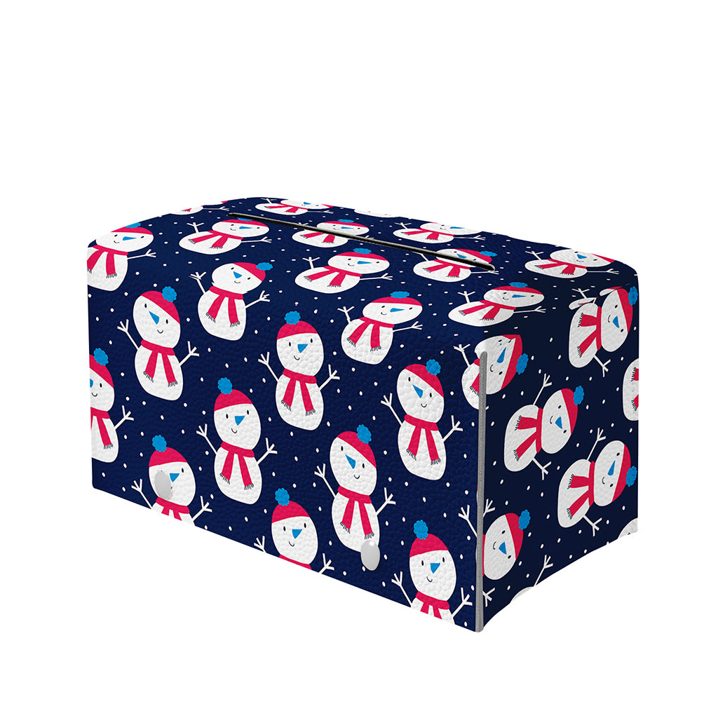 Cute Snowman Pattern Print Leather Tissue Box Cover