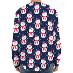 Cute Snowman Pattern Print Long Sleeve Baseball Jersey