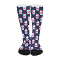 Cute Snowman Pattern Print Long Socks