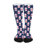 Cute Snowman Pattern Print Long Socks