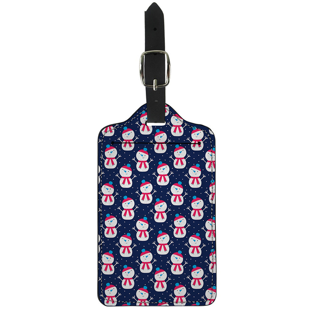 Cute Snowman Pattern Print Luggage Tag