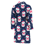 Cute Snowman Pattern Print Men's Bathrobe