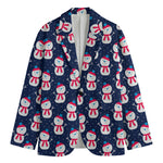 Cute Snowman Pattern Print Men's Blazer