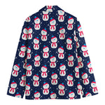 Cute Snowman Pattern Print Men's Blazer