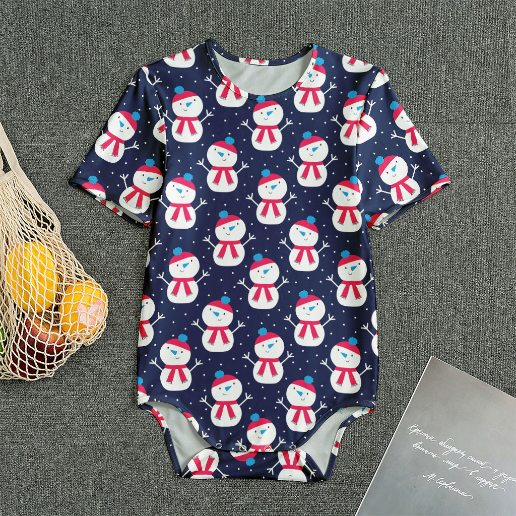 Cute Snowman Pattern Print Men's Bodysuit