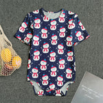 Cute Snowman Pattern Print Men's Bodysuit