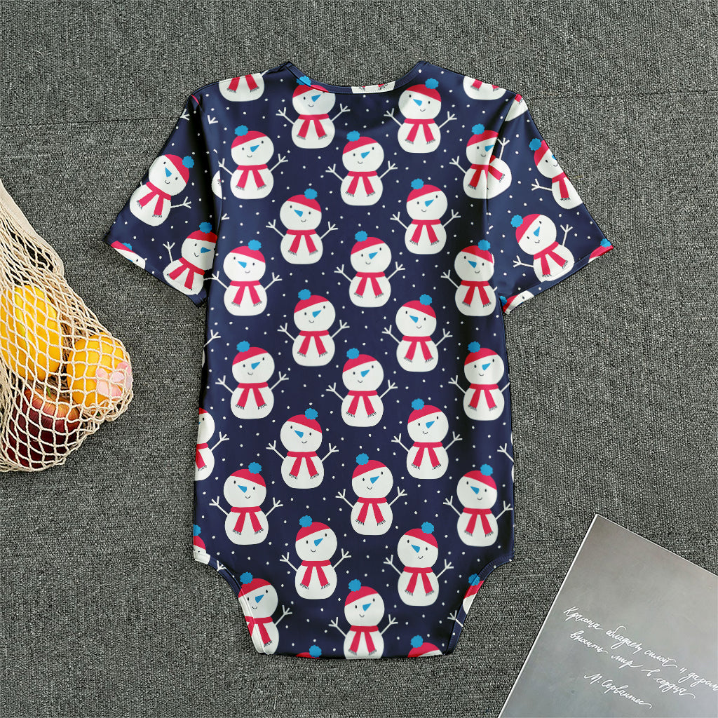 Cute Snowman Pattern Print Men's Bodysuit