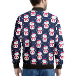 Cute Snowman Pattern Print Men's Bomber Jacket