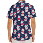 Cute Snowman Pattern Print Men's Deep V-Neck Shirt