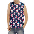 Cute Snowman Pattern Print Men's Fitness Tank Top