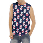 Cute Snowman Pattern Print Men's Fitness Tank Top