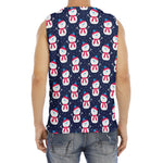 Cute Snowman Pattern Print Men's Fitness Tank Top