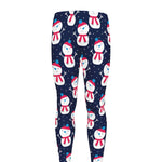 Cute Snowman Pattern Print Men's leggings