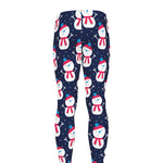 Cute Snowman Pattern Print Men's leggings