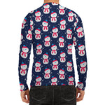 Cute Snowman Pattern Print Men's Long Sleeve Rash Guard
