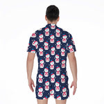 Cute Snowman Pattern Print Men's Rompers