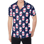 Cute Snowman Pattern Print Men's Shirt