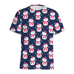Cute Snowman Pattern Print Men's Sports T-Shirt