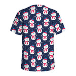 Cute Snowman Pattern Print Men's Sports T-Shirt