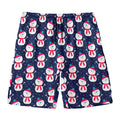 Cute Snowman Pattern Print Men's Swim Trunks