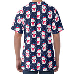 Cute Snowman Pattern Print Men's Velvet T-Shirt