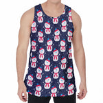 Cute Snowman Pattern Print Men's Velvet Tank Top