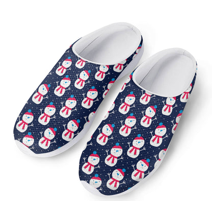 Cute Snowman Pattern Print Mesh Casual Shoes
