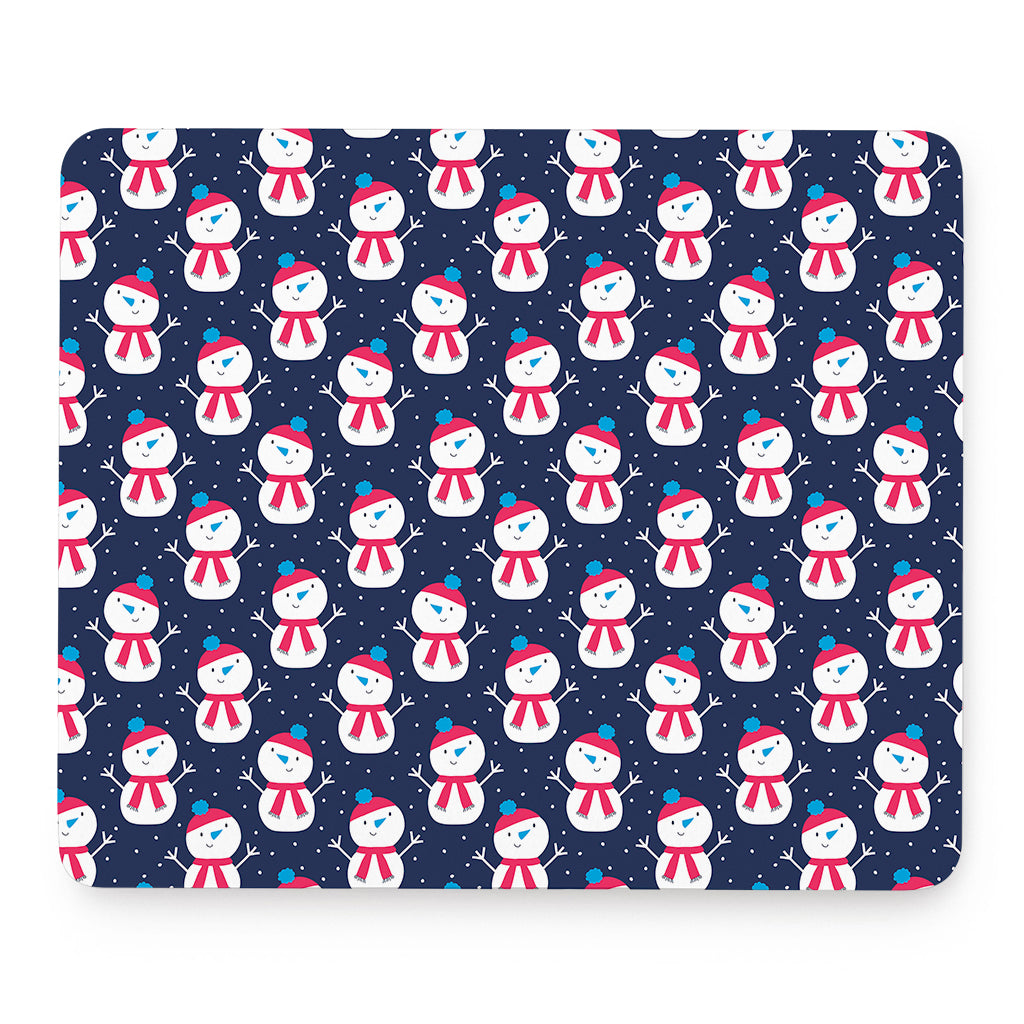 Cute Snowman Pattern Print Mouse Pad