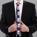Cute Snowman Pattern Print Necktie