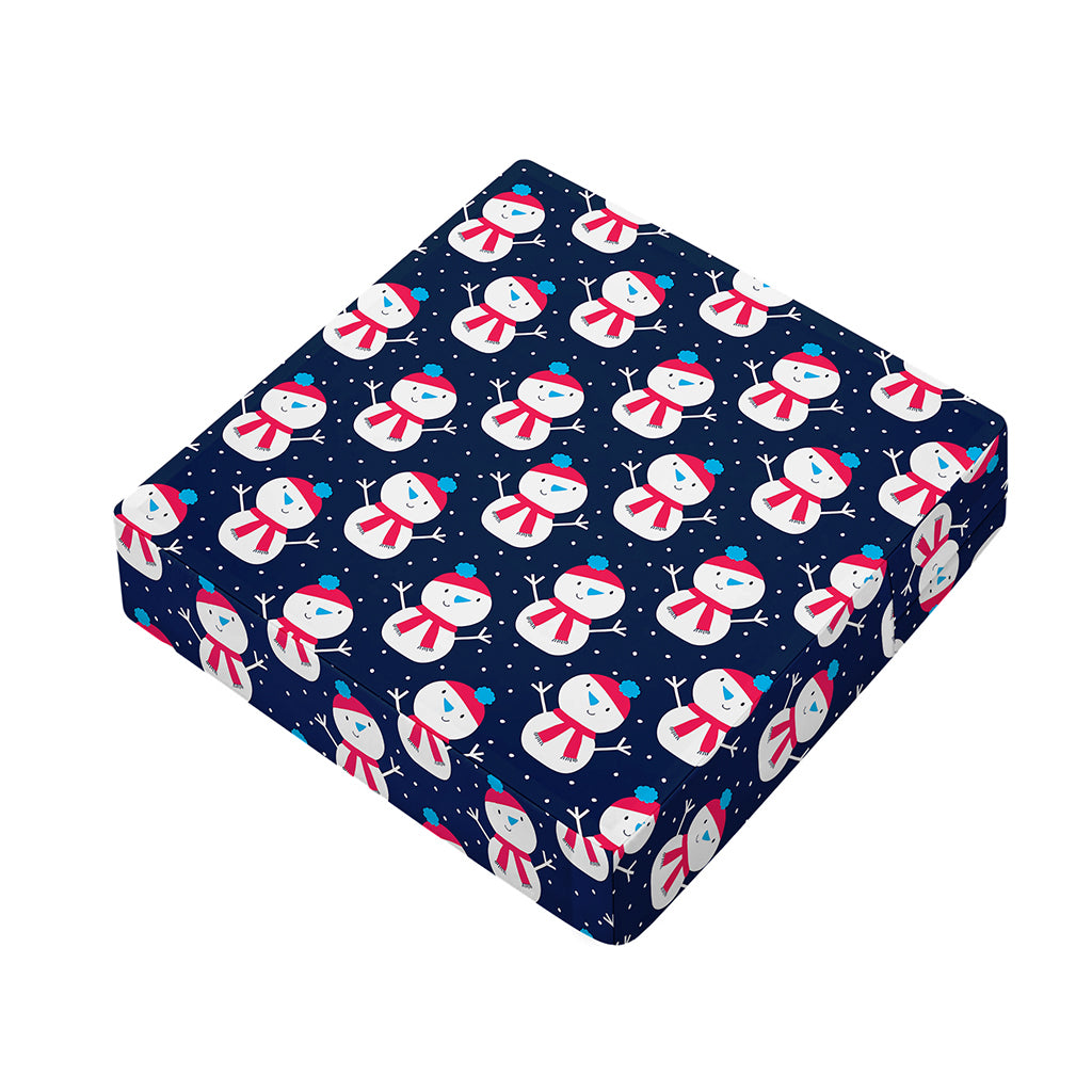 Cute Snowman Pattern Print Outdoor Seat Cushion Cover