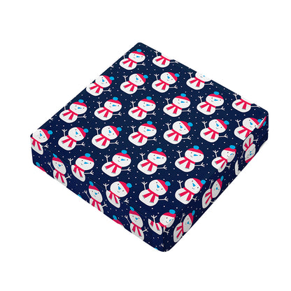 Cute Snowman Pattern Print Outdoor Seat Cushion Cover