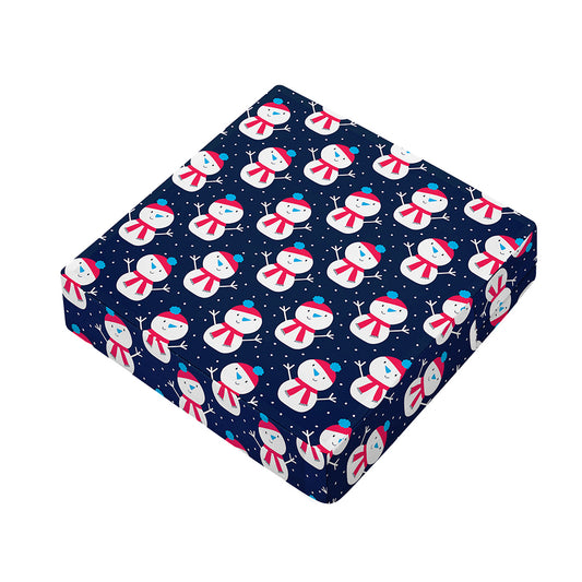 Cute Snowman Pattern Print Outdoor Seat Cushion Cover