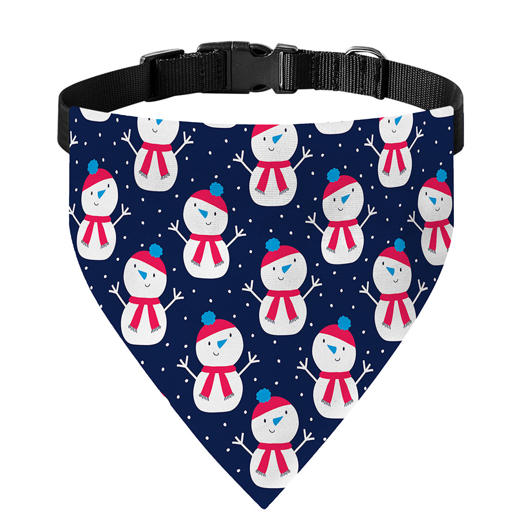 Cute Snowman Pattern Print Over The Collar Dog Bandana