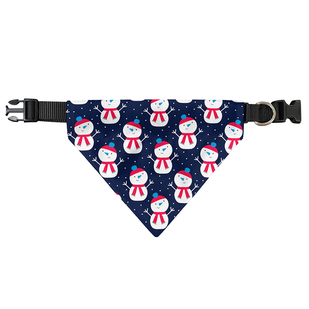 Cute Snowman Pattern Print Over The Collar Dog Bandana